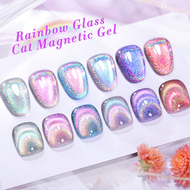 [US ONLY] Rainbow Glass Cat Magnetic 6 Colors Gel Polish Set 7ml Gel Nail Polish BORN PRETTY 
