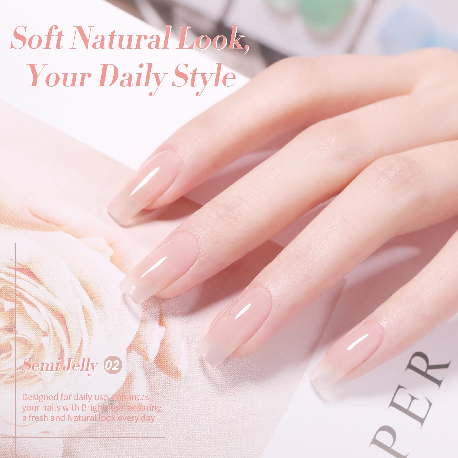 X-Jelly Gel HEMA FREE Semi Jelly Gel Nude #02 15ml Gel Nail Polish BORN PRETTY 