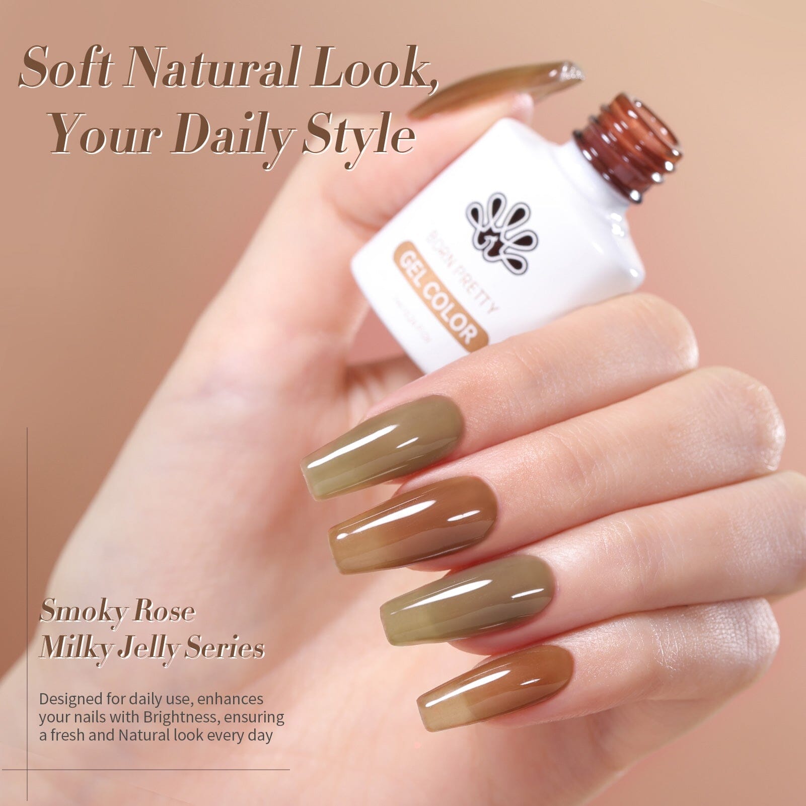 Smoky Rose Milky Jelly Gel 6 Colors Set 7ml Gel Nail Polish BORN PRETTY 