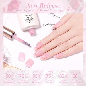 X-Jelly Gel HEMA FREE Semi Jelly Gel Pink #03 15ml Gel Nail Polish BORN PRETTY 