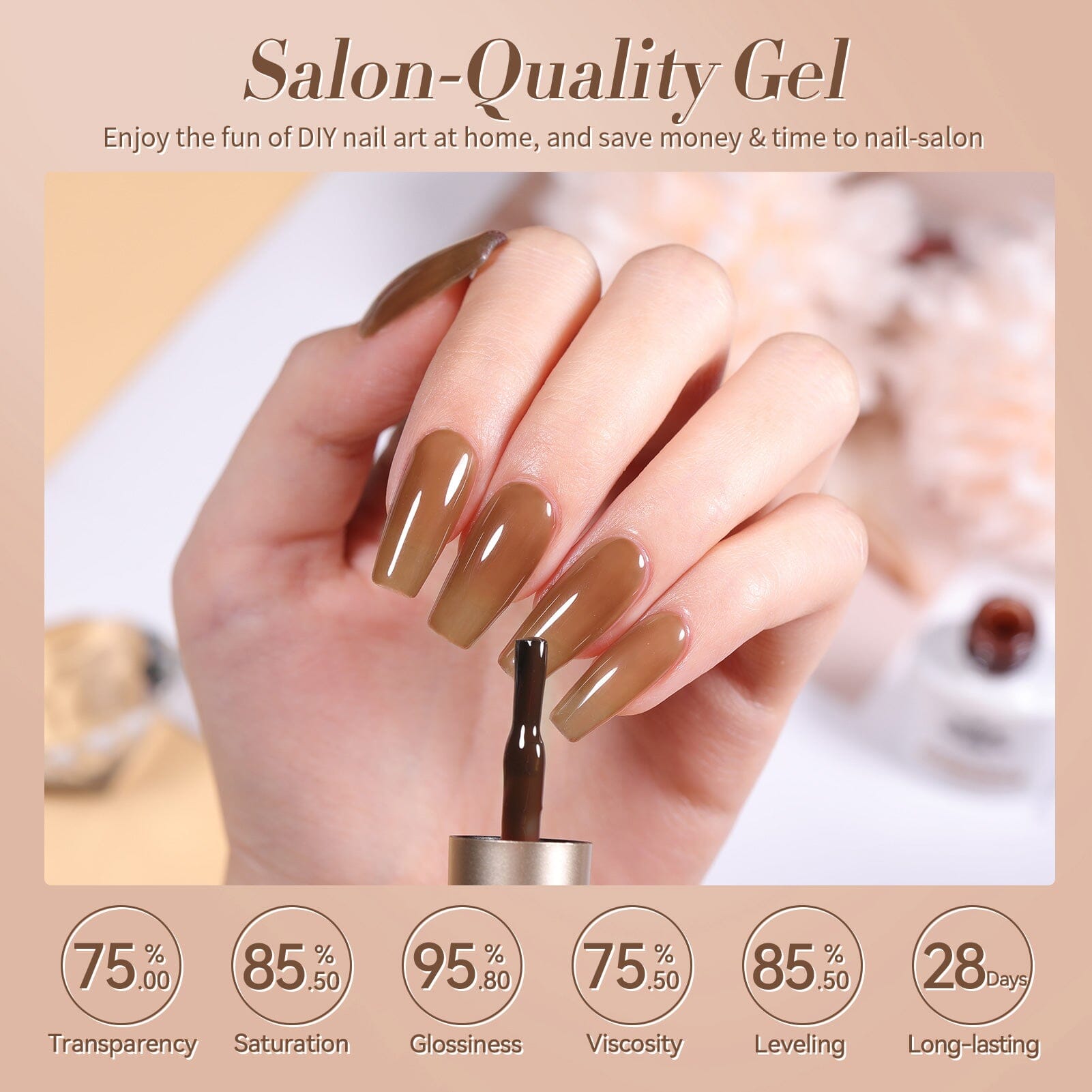 Smoky Rose Milky Jelly Gel 6 Colors Set 7ml Gel Nail Polish BORN PRETTY 