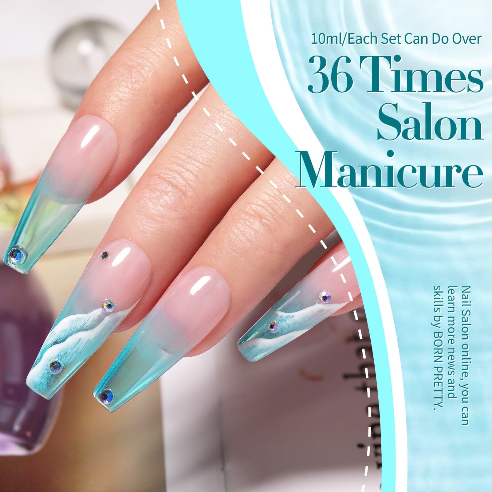 6 Colors Jelly Gel Set Sea Glass 7ml Gel Nail Polish BORN PRETTY 