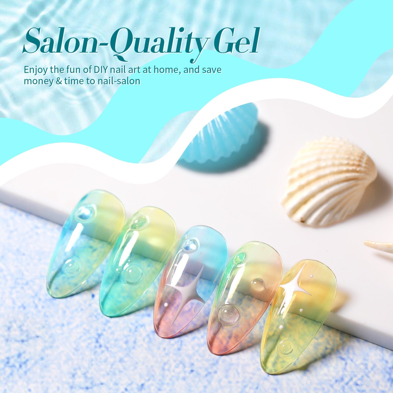 6 Colors Jelly Gel Set Sea Glass 7ml Gel Nail Polish BORN PRETTY 