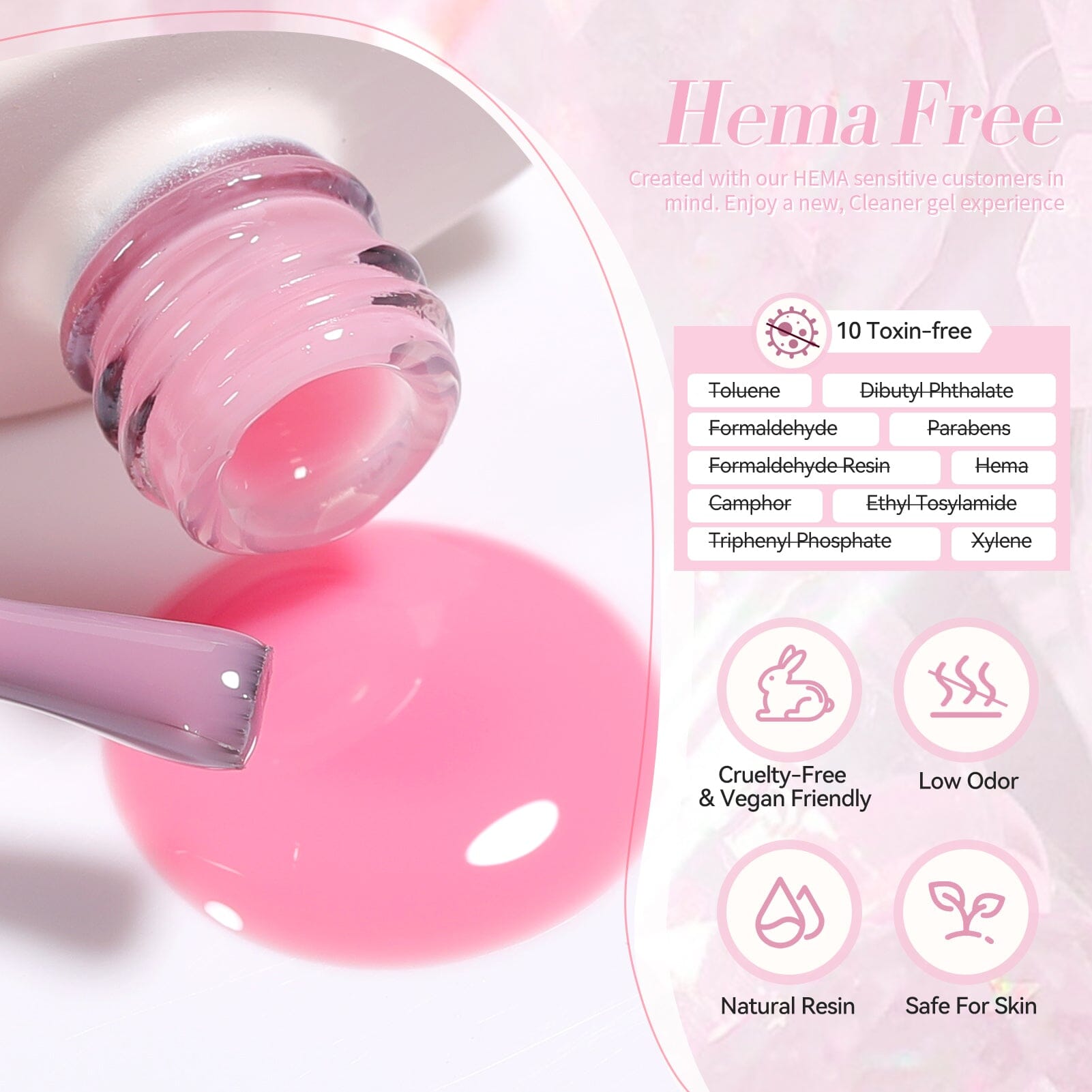 X-Jelly Gel HEMA FREE Semi Jelly Gel Pink #03 15ml Gel Nail Polish BORN PRETTY 