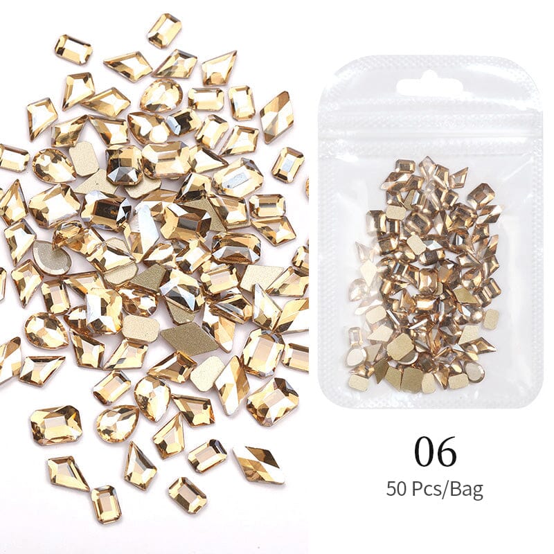 50pcs Aurora Flat Bottom Nail Rhinestones Nail Decoration No Brand 