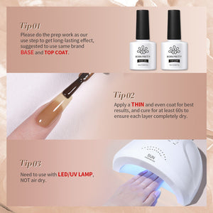 Smoky Rose Milky Jelly Gel 6 Colors Set 7ml Gel Nail Polish BORN PRETTY 