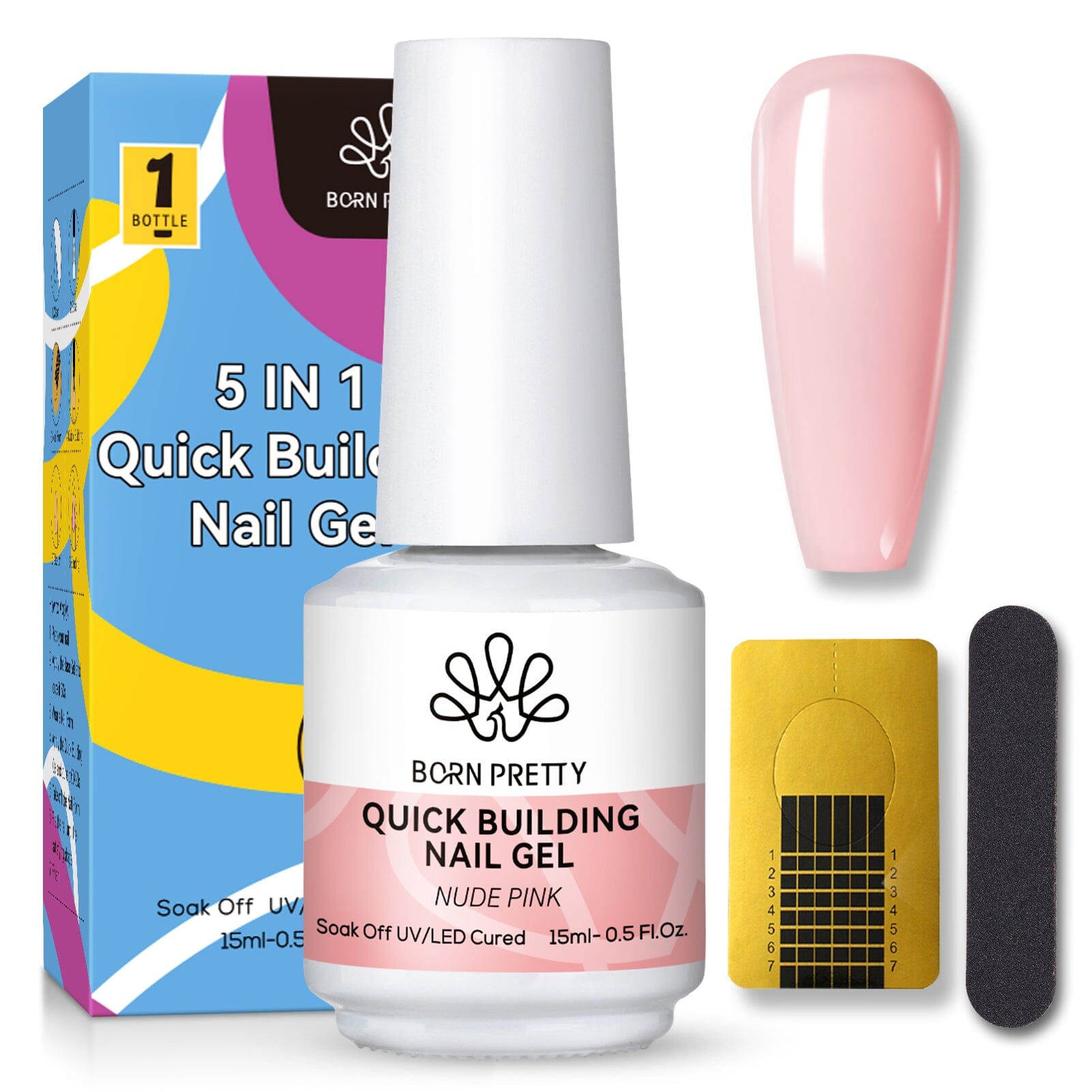 3pcs Set Nude Pink Quick Building Nail Gel Kit Gel Nail Polish BORN PRETTY 