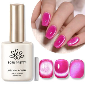 [US ONLY] Cat Magnetic Gel - Rose Red 15ml Gel Nail Polish BORN PRETTY 
