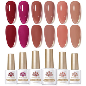 Rose Garden Milky Jelly Gel 6 Colors Set 7ml Gel Nail Polish BORN PRETTY 