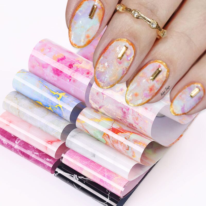 10pcs Marble Nail Foil Stickers DIY Nails BORN PRETTY 
