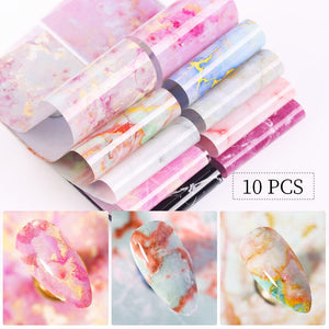 10pcs Marble Nail Foil Stickers DIY Nails BORN PRETTY 