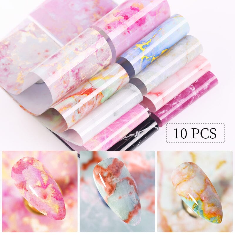 10pcs Marble Nail Foil Stickers DIY Nails BORN PRETTY 