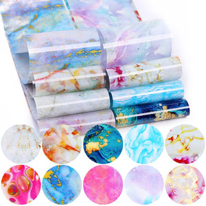 10pcs Blue Marble Nail Foil Sticker DIY Nails BORN PRETTY 