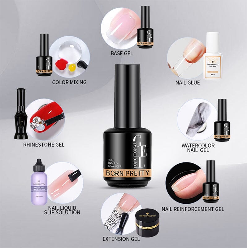 8-in-1 Nail Glue Gel 15ml Gel Nail Polish BORN PRETTY 