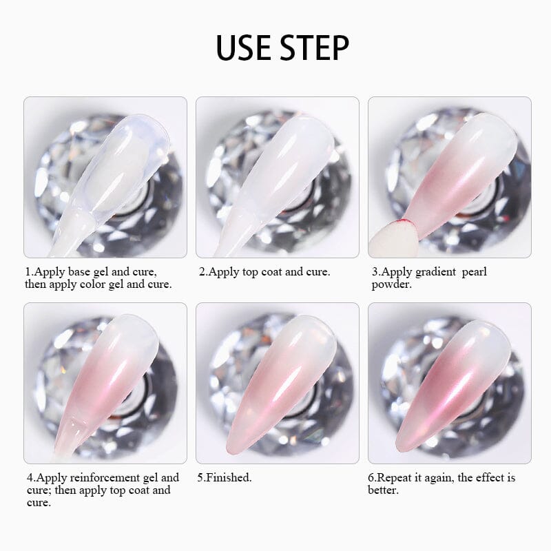 Gradient Pearly Mirror Nail Powder Nail Powder BORN PRETTY 