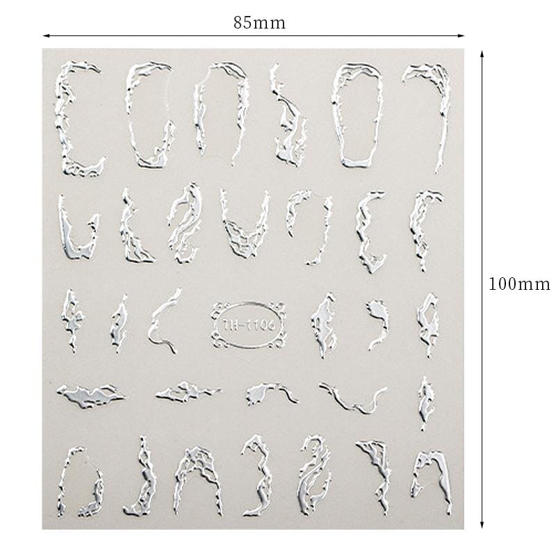 Silver 3D Nail Sticker DIY Nails BORN PRETTY 