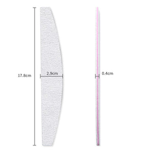 White Curved Nail File 100/180 Nail Tools BORN PRETTY 