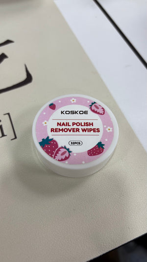 Wipes Impregnated With Nail Polish Remover