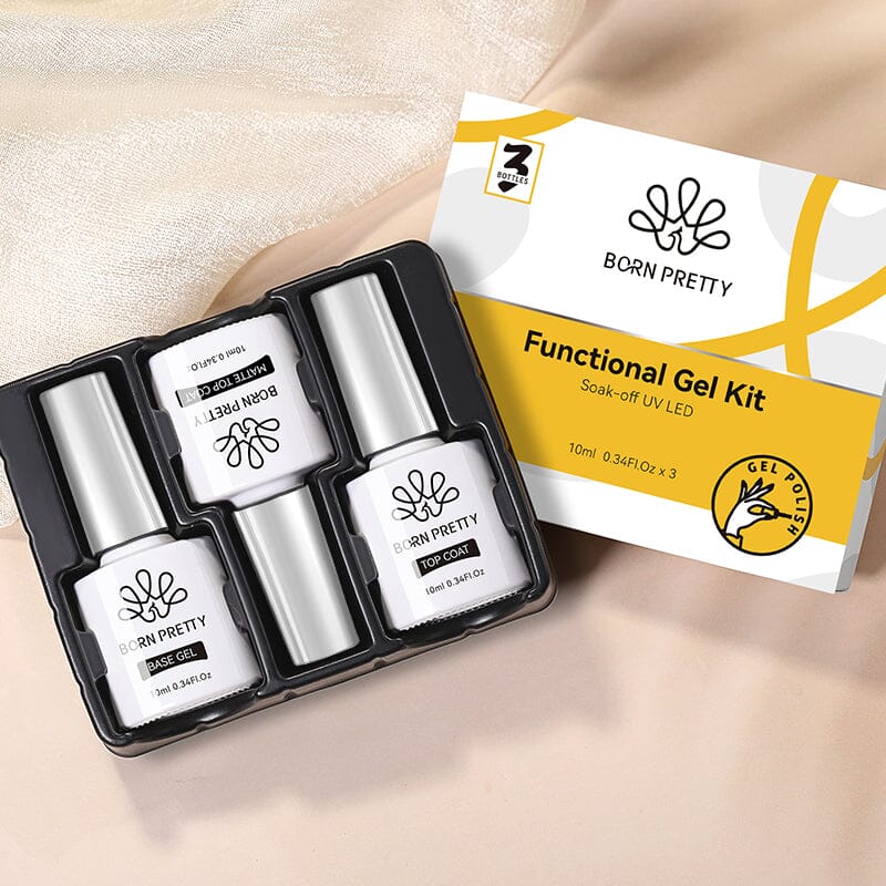 3pcs Set (Base Gel, Super Top Coat, Matte Top Coat) 10ml Gel Nail Polish BORN PRETTY 