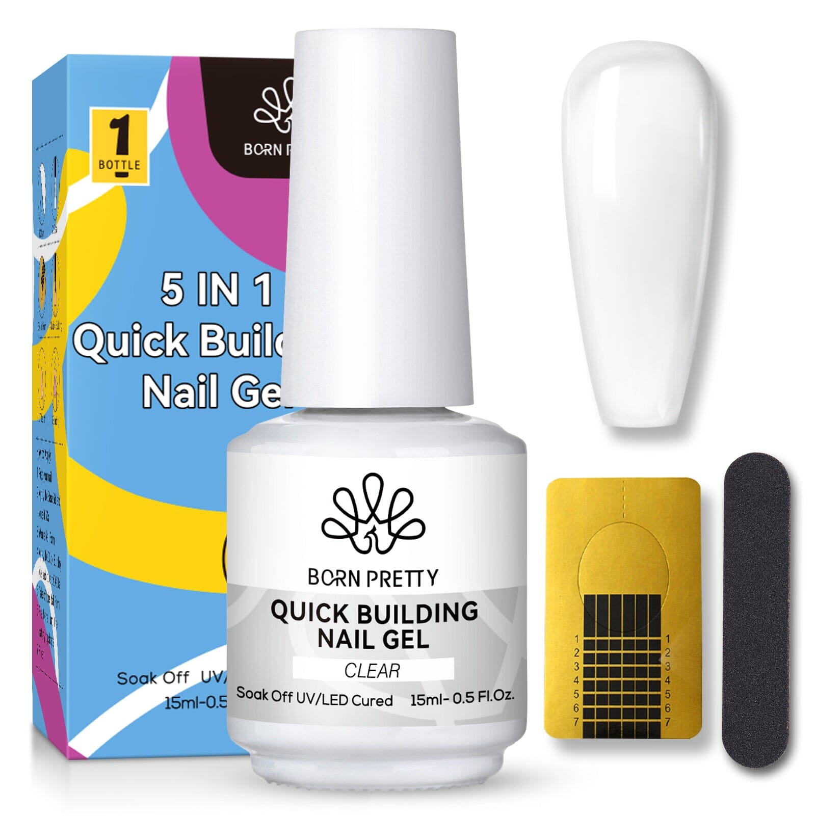 3pcs Set Clear Quick Building Nail Gel Kit Gel Nail Polish BORN PRETTY 