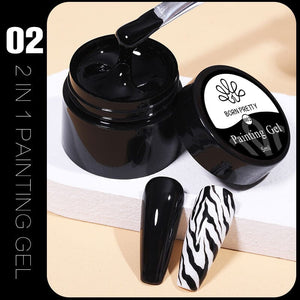 2 in 1 Painting Gel 5ml Black Gel Nail Polish BORN PRETTY 