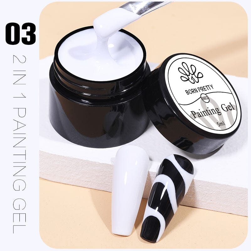 2 in 1 Painting Gel 5ml White Gel Nail Polish BORN PRETTY 