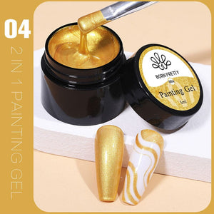 2 in 1 Painting Gel 5ml Gold Gel Nail Polish BORN PRETTY 