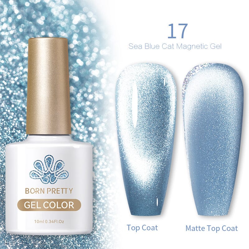 Sea Blue Cat Magnetic Gel 10ml Gel Nail Polish BORN PRETTY 17 