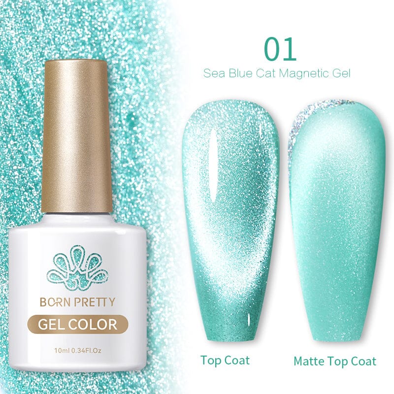 Sea Blue Cat Magnetic Gel 10ml Gel Nail Polish BORN PRETTY 01 