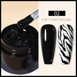2 in 1 Painting Gel 5ml Black Gel Nail Polish BORN PRETTY 
