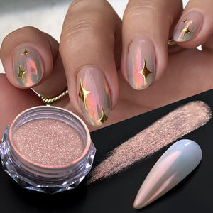 Rosegold Gradient Auroras Pearl Nail Powder #02 Nail Powder No Brand 