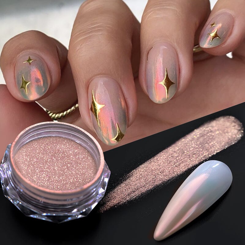 Rosegold Gradient Auroras Pearl Nail Powder #02 Nail Powder No Brand 