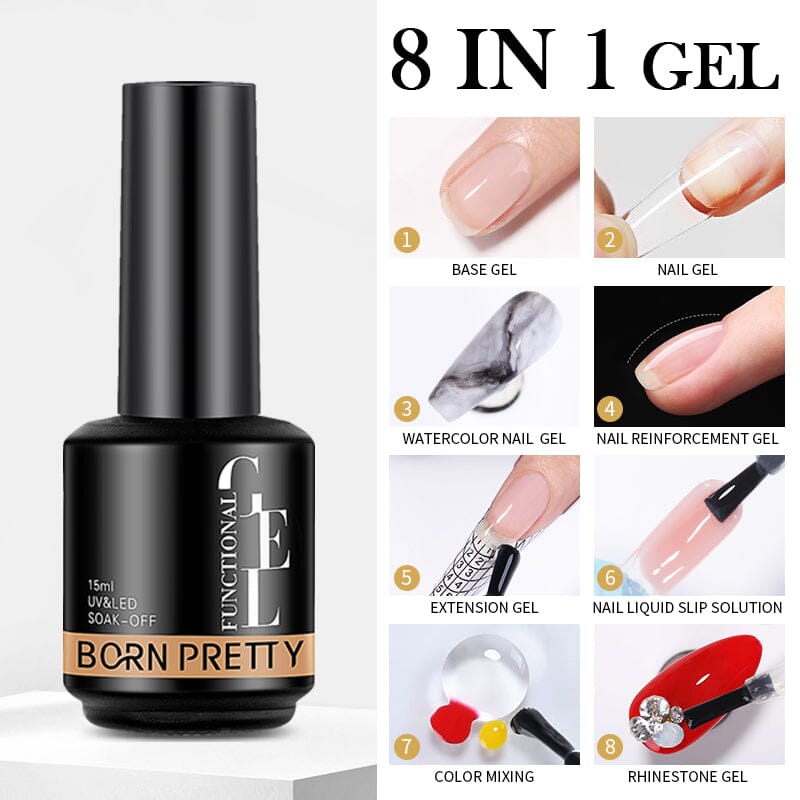 8 in 1 Nail Glue Gel 15ml Gel Nail Polish BORN PRETTY 