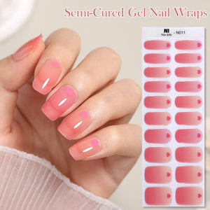Semi Cured Gel Nail Wraps NEE JOLIE Pink 