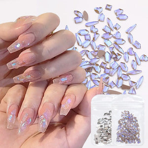 50pcs Aurora Flat Bottom Nail Rhinestones Nail Decoration No Brand 