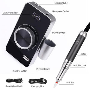 35000RPM Nail Drill Machine Rechargeable Nail Tools BORN PRETTY 