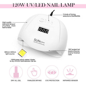 White 120W European Type Plug UV/LED Nail Lamp Tools & Accessories No Brand 