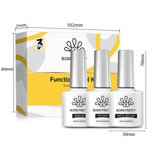 3pcs Set (Base Gel, Super Top Coat, Matte Top Coat) 10ml Gel Nail Polish BORN PRETTY 