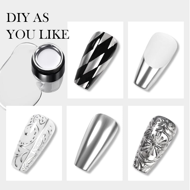 Super Shine Silver Metal Painting Gel Gel Nail Polish BORN PRETTY 