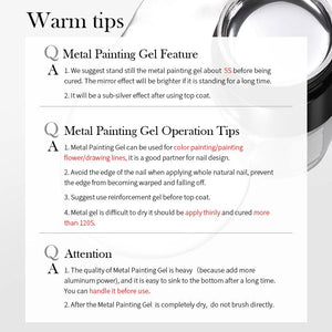 Super Shine Silver Metal Painting Gel Gel Nail Polish BORN PRETTY 