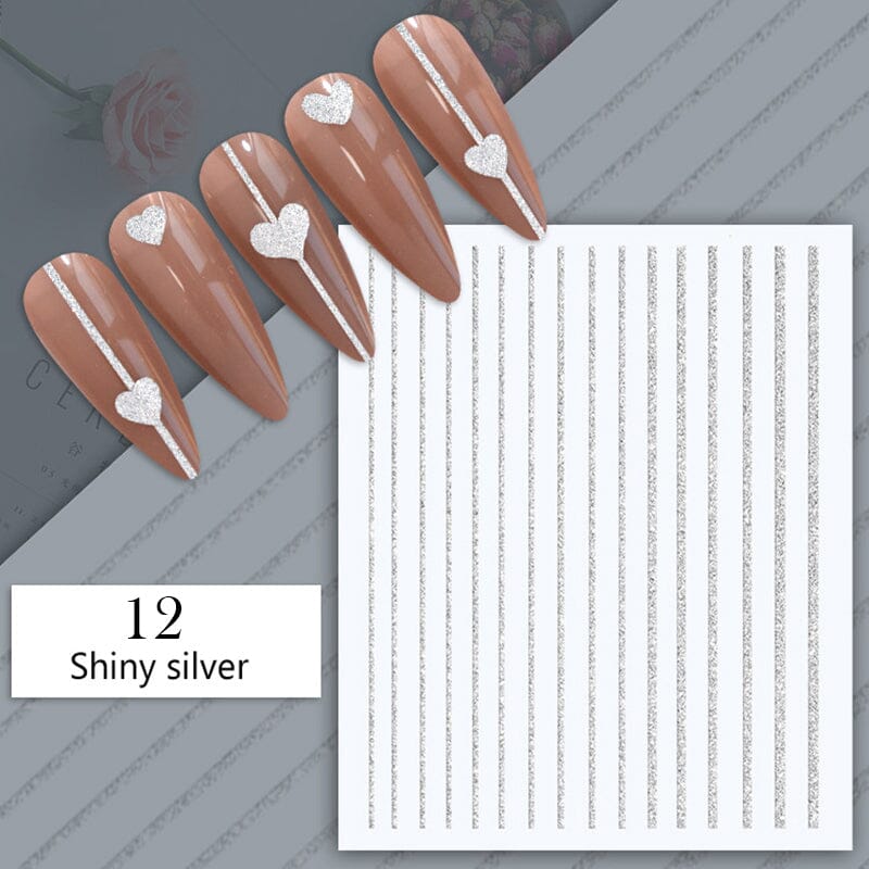 Reflective Glitter 3D Nail Sticker DIY Nails BORN PRETTY 12 