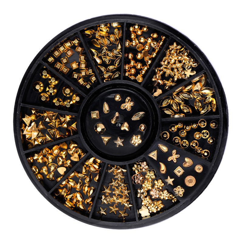 Gold Metal 3D Nail Decoraion in Wheel DIY Nails BORN PRETTY 