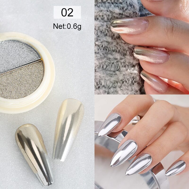 Double Colors Solid Mirror Powder Nail Powder BORN PRETTY 02 