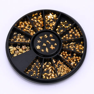 Gold Metal 3D Nail Decoraion in Wheel DIY Nails BORN PRETTY 