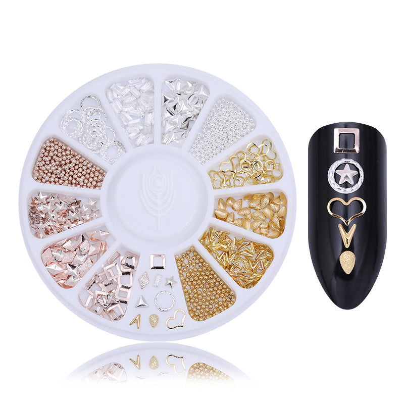 12 Size Different Metal 3D Nail Wheel Decoration DIY Nails BORN PRETTY 