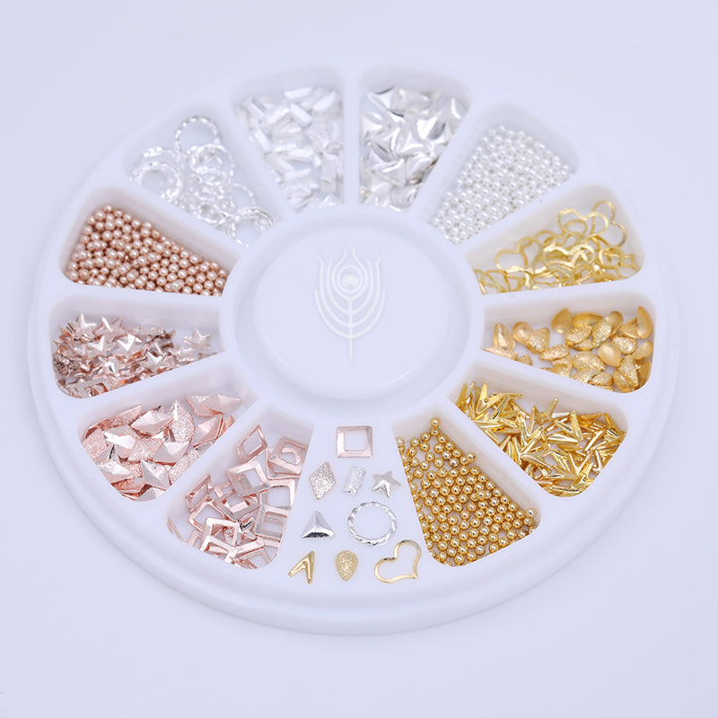 12 Size Different Metal 3D Nail Wheel Decoration DIY Nails BORN PRETTY 