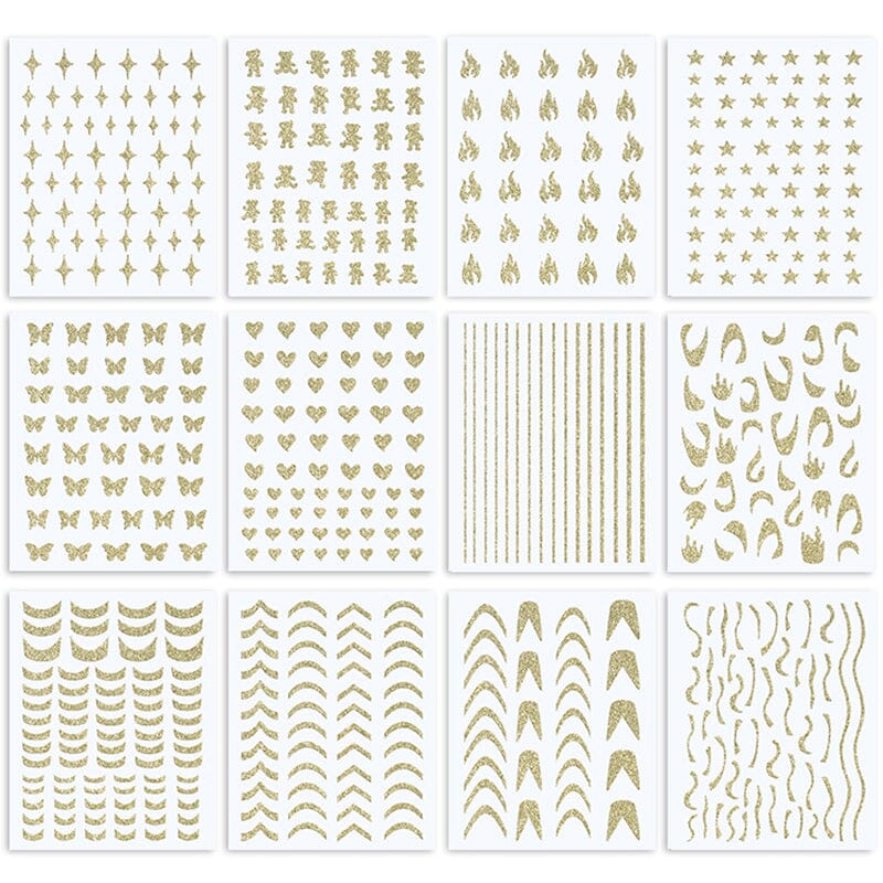 Reflective Glitter 3D Nail Sticker DIY Nails BORN PRETTY 