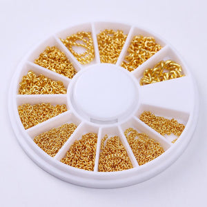 Gold Chain Metal 3D Nail Decoration in Wheel DIY Nails BORN PRETTY 