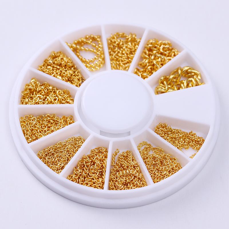 Gold Chain Metal 3D Nail Decoration in Wheel DIY Nails BORN PRETTY 