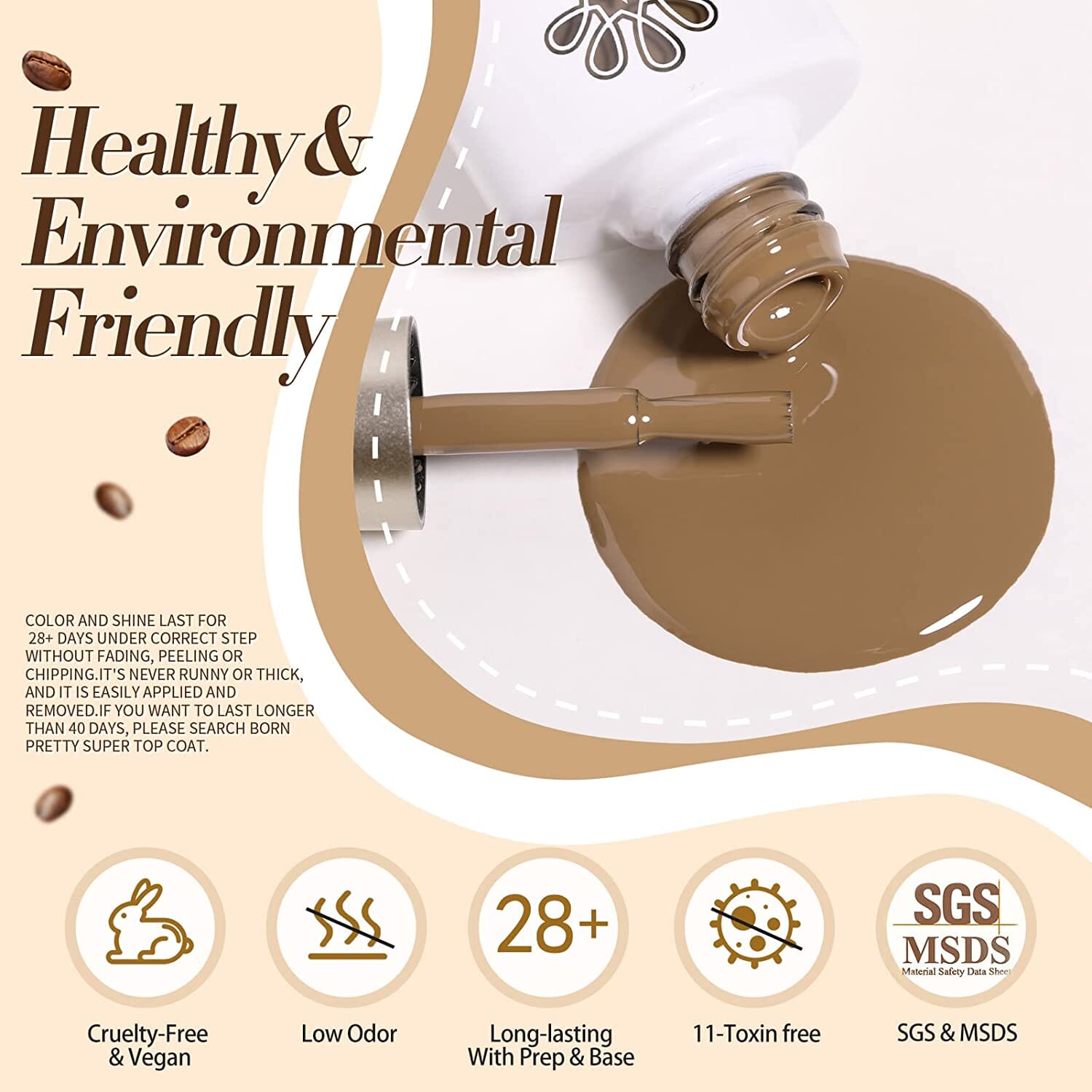 Coffee Latte - 6 Colors 10ml Gel Nail Polish Set Gel Nail Polish BORN PRETTY 